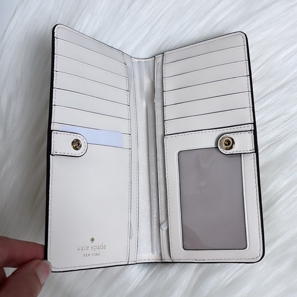 NWT💃Kate Spade Madison Strawberry Vine Large Slim Bifold Wallet - Picture 3 of 7